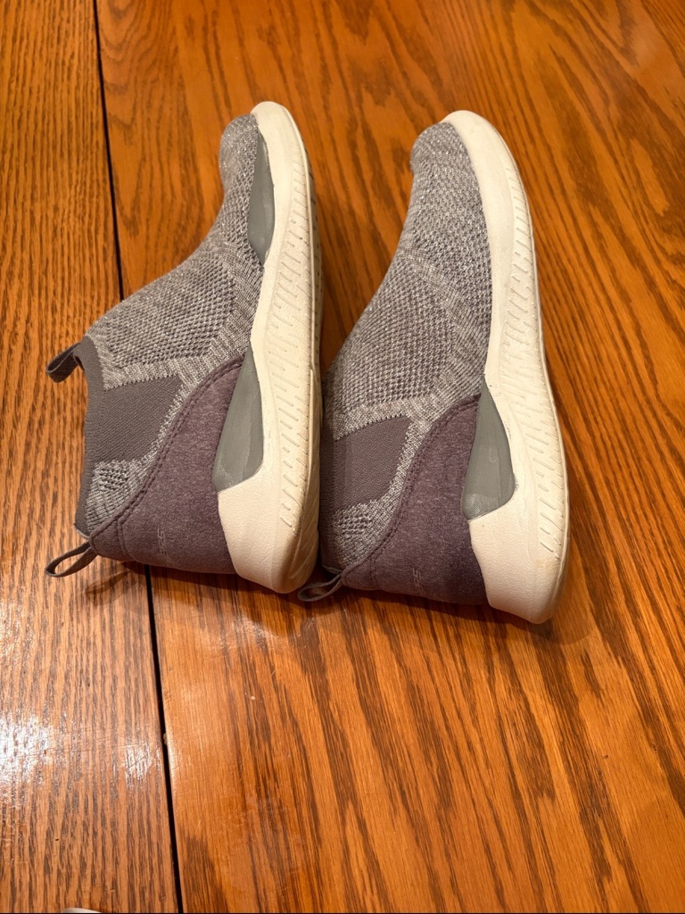 Skechers Taupe Gray Slip-On Knit Sneakers - Picture 3 of 4
